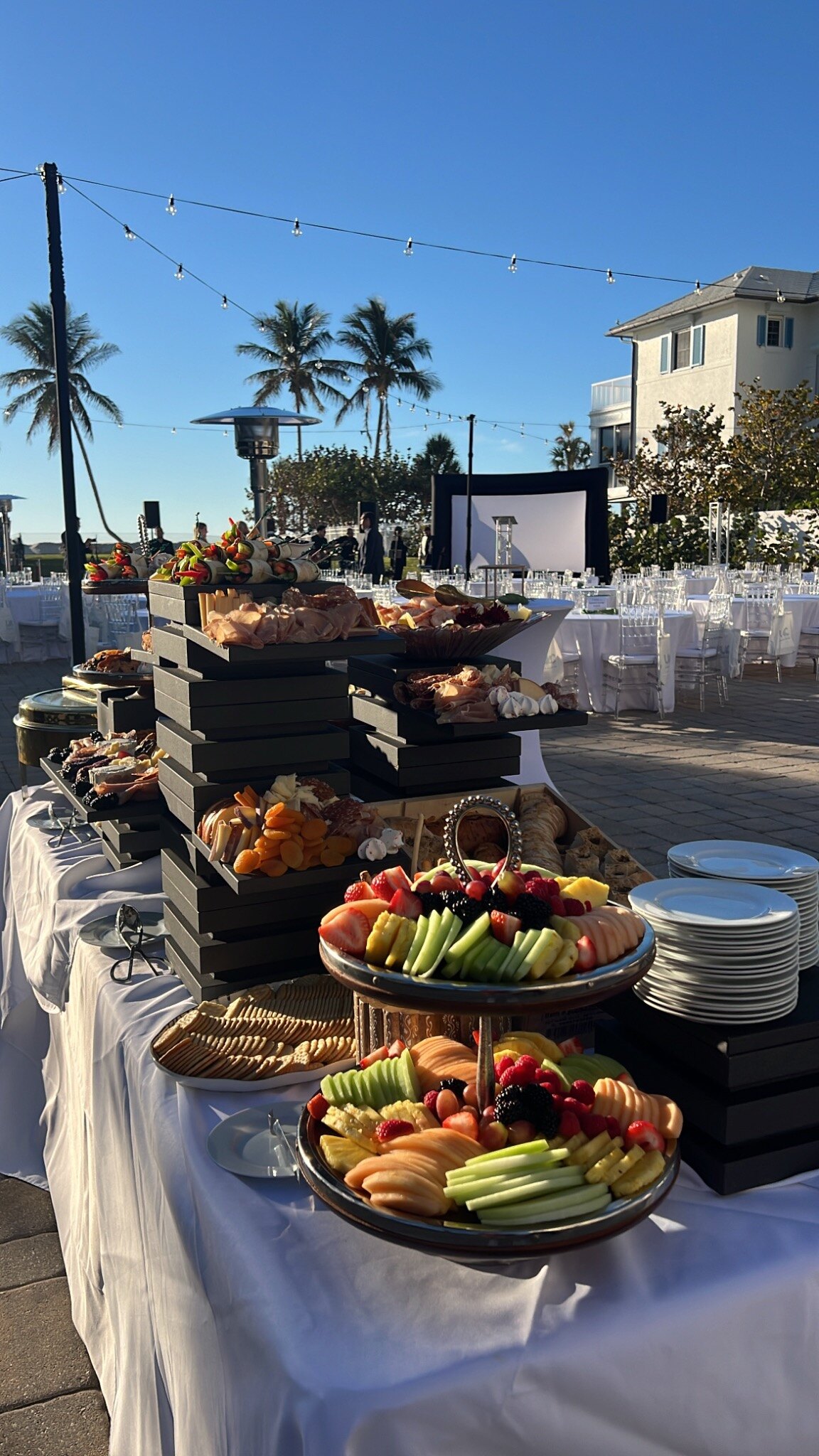Luxury outdoor grazing display at a Southwest Florida event